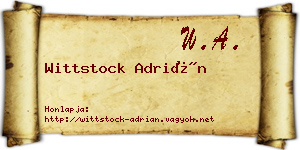 Wittstock Adrián névjegykártya